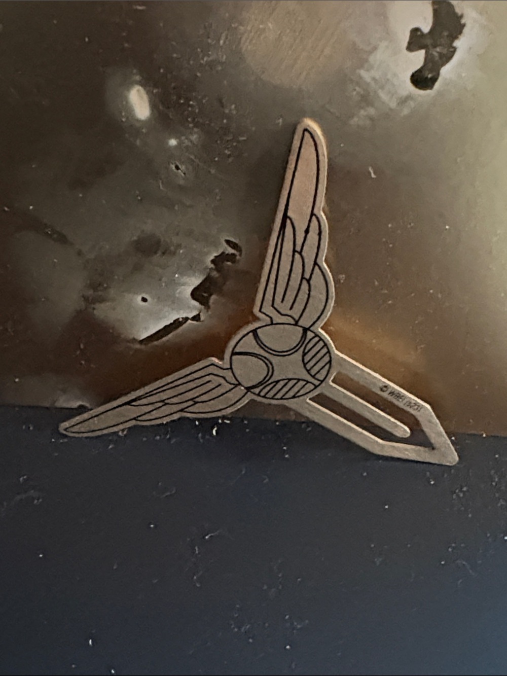 Gold Metallic Winged Pin / Bookmark Clip